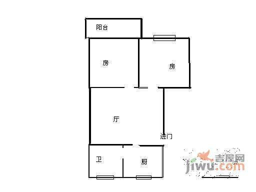 仁和里2室1厅1卫户型图