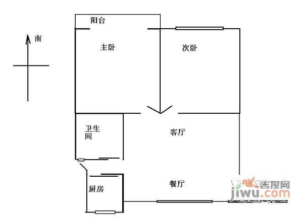 三塘菊园2室2厅1卫95㎡户型图