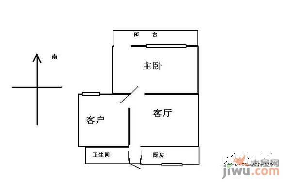 曙光三弄小区2室1厅1卫户型图