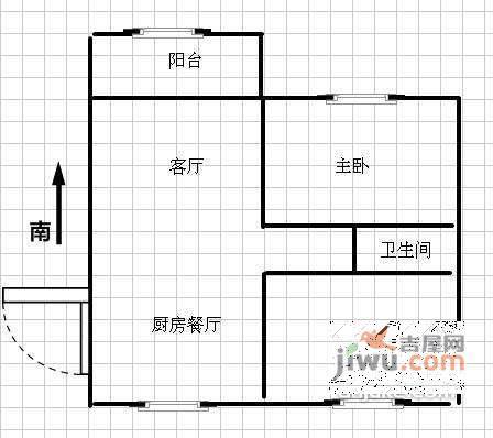 天阳水岸明珠2室2厅1卫101㎡户型图