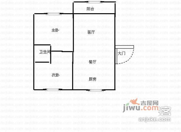 瑞麒佳苑2室2厅1卫83㎡户型图