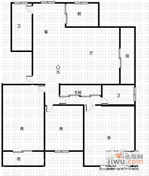 西雅园3室2厅2卫140㎡户型图