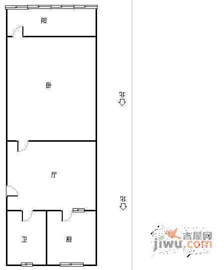 孝友里1室1厅1卫47㎡户型图