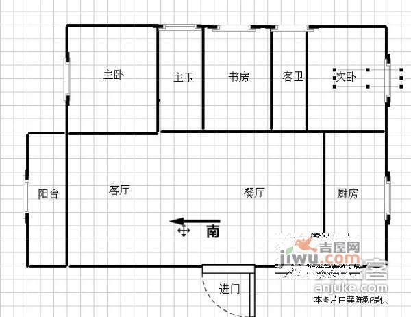锦南新村3室2厅2卫128㎡户型图