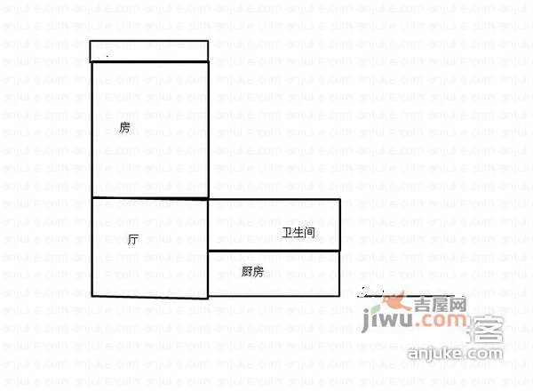 望江西苑1室1厅1卫55㎡户型图