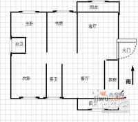 临安春天花园3室2厅2卫154㎡户型图