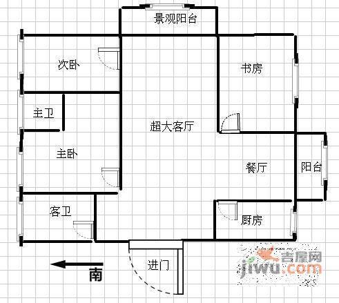 筑境花园3室2厅2卫150㎡户型图