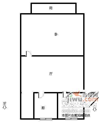 筑境花园1室1厅1卫57㎡户型图