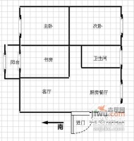 碧桂苑二区3室2厅1卫92㎡户型图