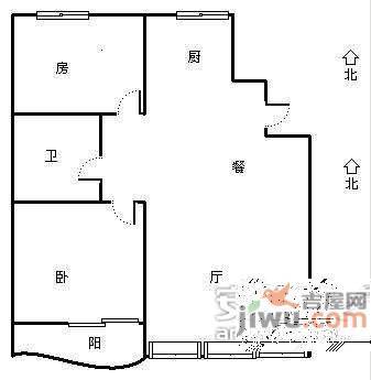 春江花月潇湘苑2室2厅1卫116㎡户型图