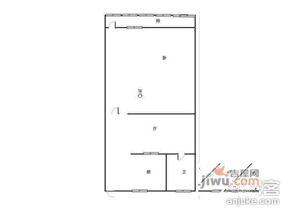 马家弄小区1室1厅1卫42㎡户型图