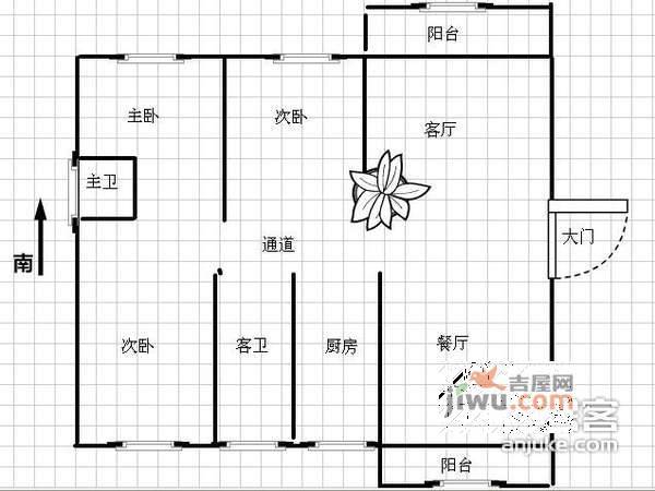 锦绣山水苑3室2厅2卫138㎡户型图