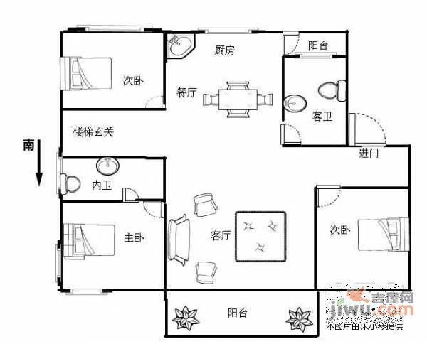 锦绣山水苑5室2厅2卫户型图