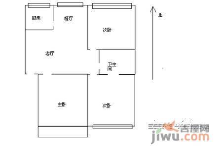 长乐南苑3室2厅1卫77㎡户型图