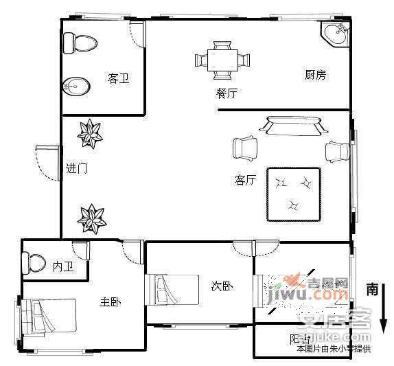 金基燕东园3室2厅2卫149㎡户型图