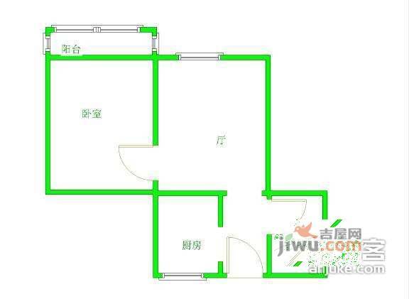 采荷嘉业大厦1室1厅0卫户型图