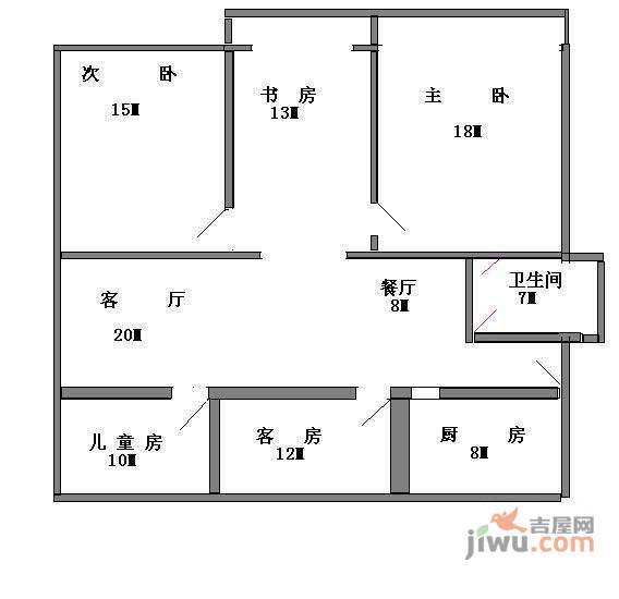 机神公寓3室2厅2卫户型图