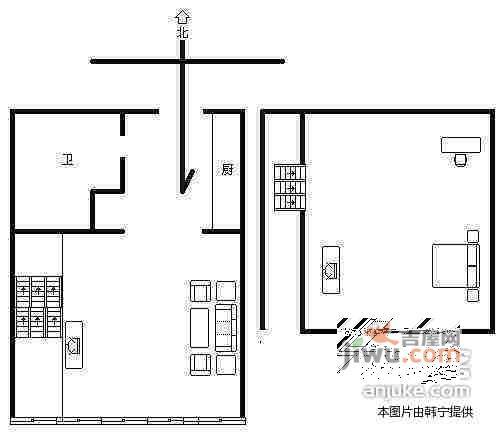 和睦南苑1室1厅1卫35㎡户型图