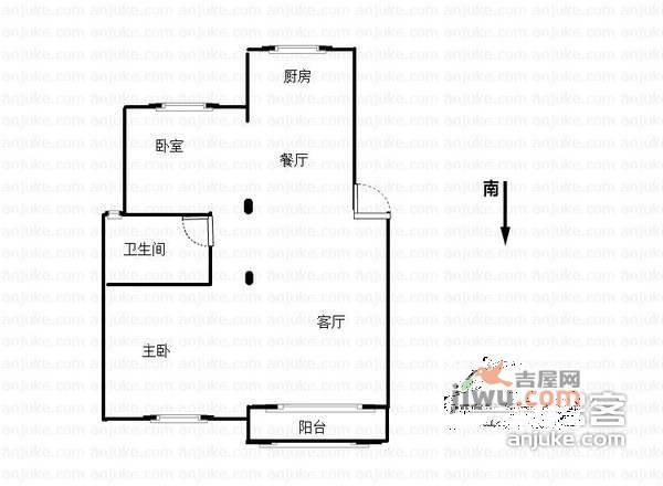 吴越山庄2室2厅1卫93㎡户型图