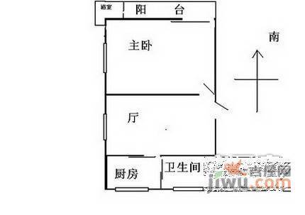 景湖苑1室1厅1卫户型图