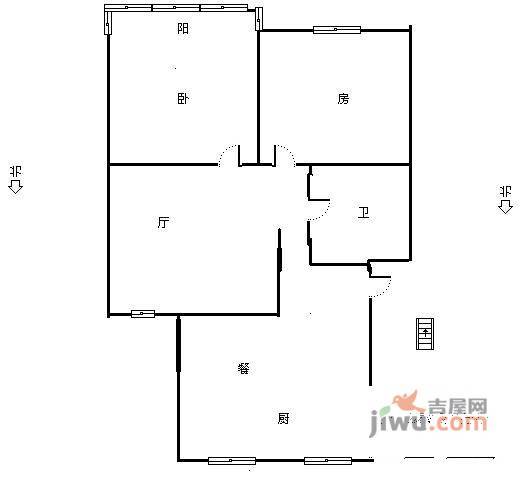 金成嘉南公寓2室1厅1卫75㎡户型图