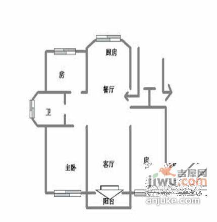 金成嘉南公寓2室2厅1卫80㎡户型图