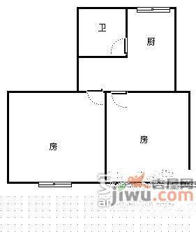 茶啾弄小区2室1厅1卫64㎡户型图