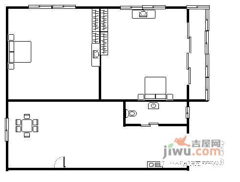 清江路小区2室1厅1卫60㎡户型图