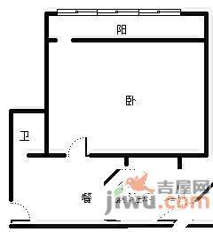 缸儿巷小区1室1厅1卫31㎡户型图