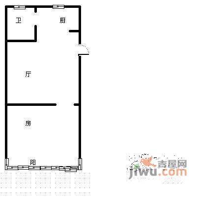 红门局1室1厅1卫35㎡户型图