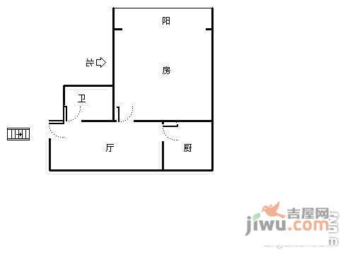 凤凰新村1室1厅1卫户型图