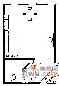 西湖金座1室1厅1卫47㎡户型图