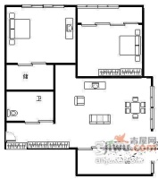 东新园望景苑2室2厅1卫91㎡户型图