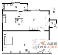 东新园望景苑1室1厅1卫61㎡户型图