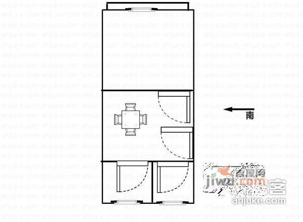 陆家河头小区1室1厅1卫42㎡户型图