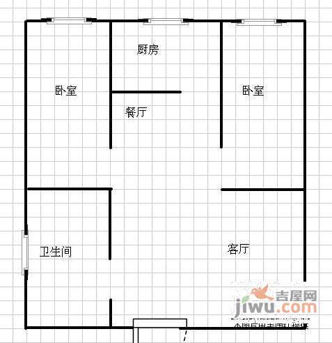 帝凯大厦2室2厅1卫82㎡户型图