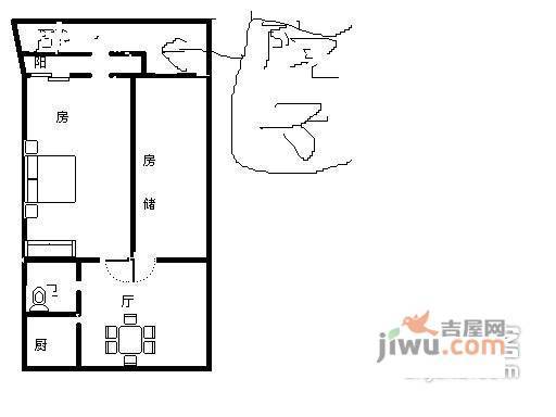 平海路小区1室1厅1卫户型图