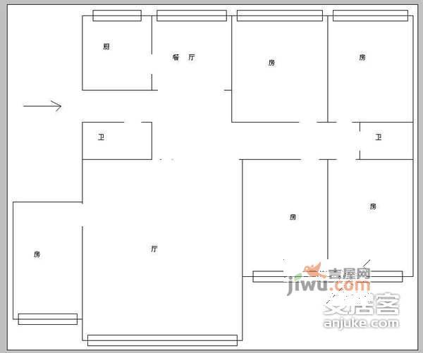 广宇元华公寓4室2厅2卫241㎡户型图