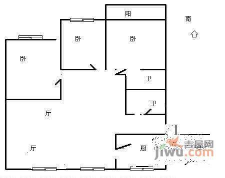 幸福人家3室2厅2卫137㎡户型图