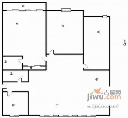 幸福人家3室2厅1卫户型图