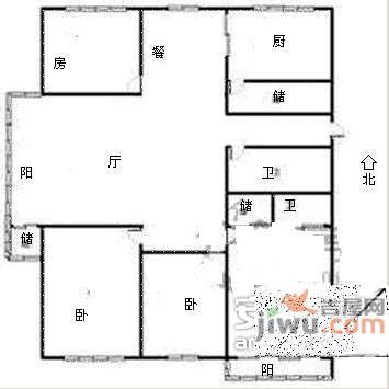 利滋城市公寓4室2厅2卫194㎡户型图