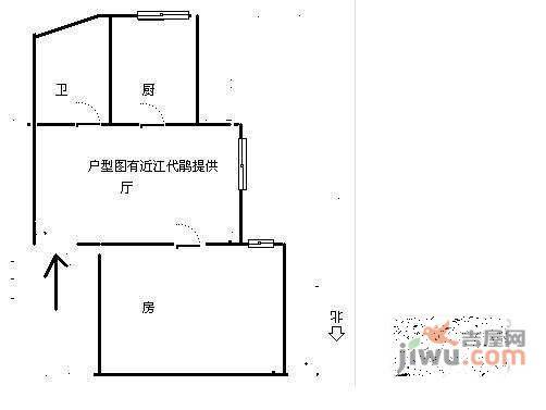 观澜郡亭公寓1室1厅1卫户型图