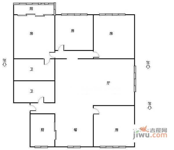 富星苑4室2厅2卫125㎡户型图