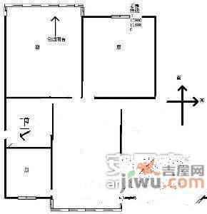 甘王新村3室1厅1卫65㎡户型图