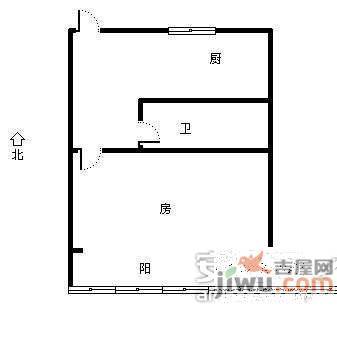 甘王新村1室1厅1卫37㎡户型图