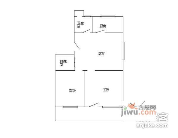 甘王新村2室1厅1卫74㎡户型图