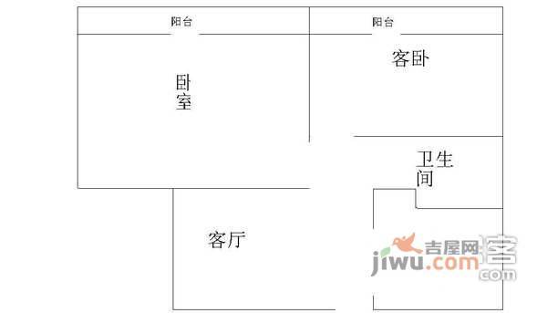 直大方伯小区2室1厅1卫户型图