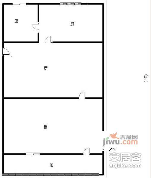 永康苑小区1室1厅1卫49㎡户型图