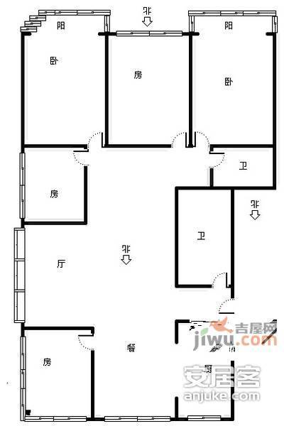 定安名都4室2厅2卫户型图