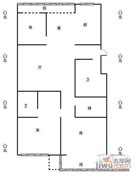 定安名都3室2厅2卫140㎡户型图